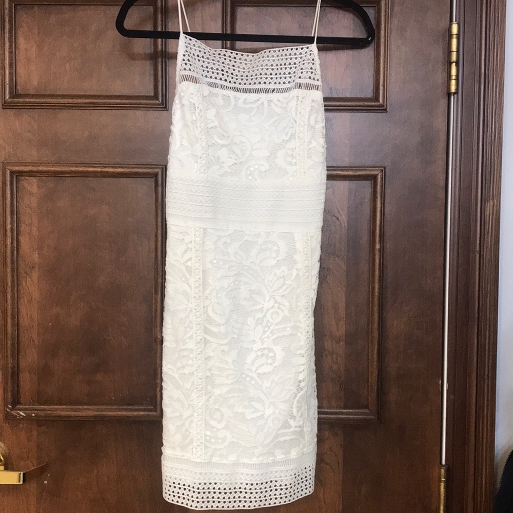 White lace top shop dress